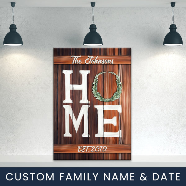Home Family Name Premium Canvas