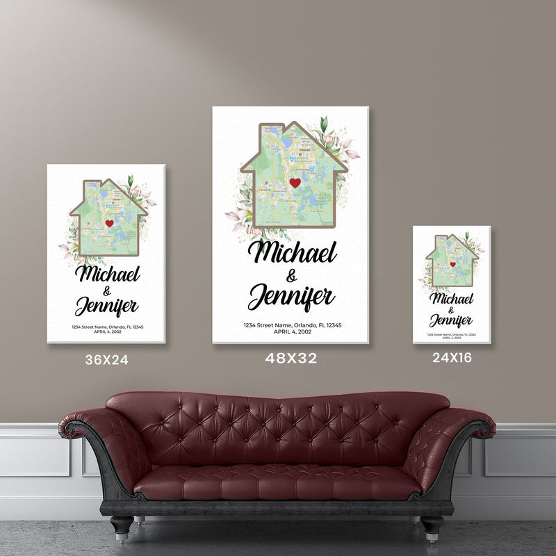 Home Sweet Home Names Premium Canvas