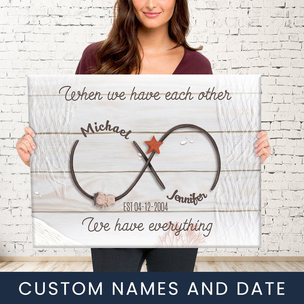 Infinity Anniversary Names Premium Canvas