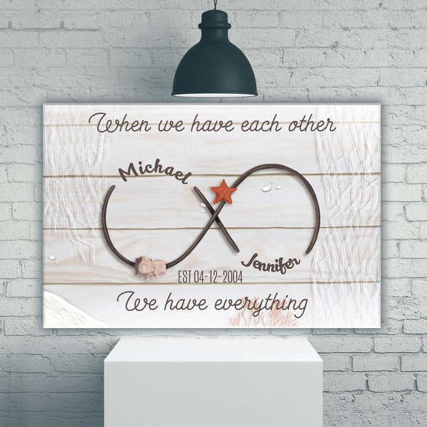 Infinity Anniversary Names Premium Canvas