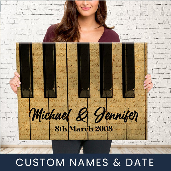 Ivory Anniversary Names Premium Canvas