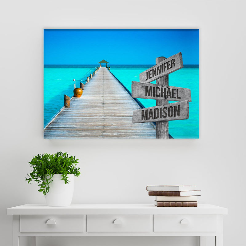 Lake Dock Color Multi-Names Premium Canvas 3