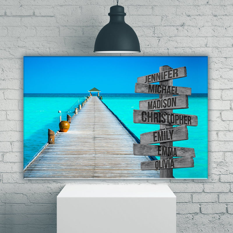 Lake Dock Color Multi-Names Premium Canvas 3