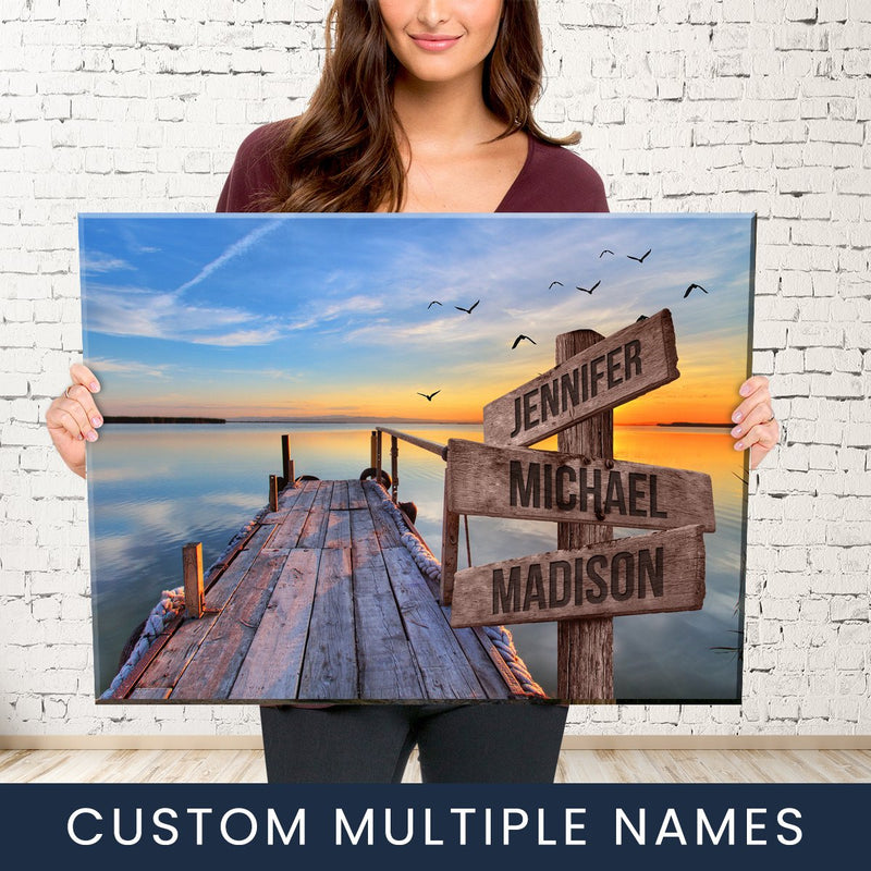 Lake Dock Color Multi-Names Premium Canvas 2