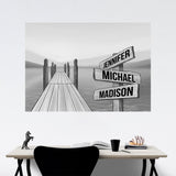 Lake Dock Art Multi-Names Poster