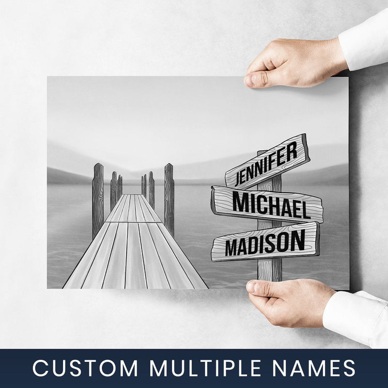 Lake Dock Art Multi-Names Poster