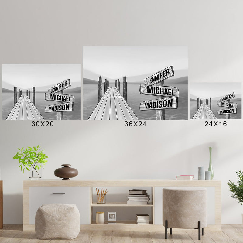 Lake Dock Art Multi-Names Poster