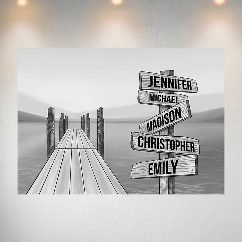 Lake Dock Art Multi-Names Poster