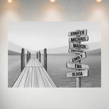 Lake Dock Art Multi-Names Poster