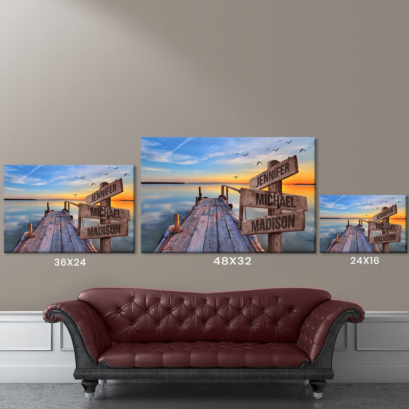 Lake Dock Color Multi-Names Premium Canvas 2