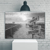 Miami Beach Sunset Multi-Names Premium Canvas