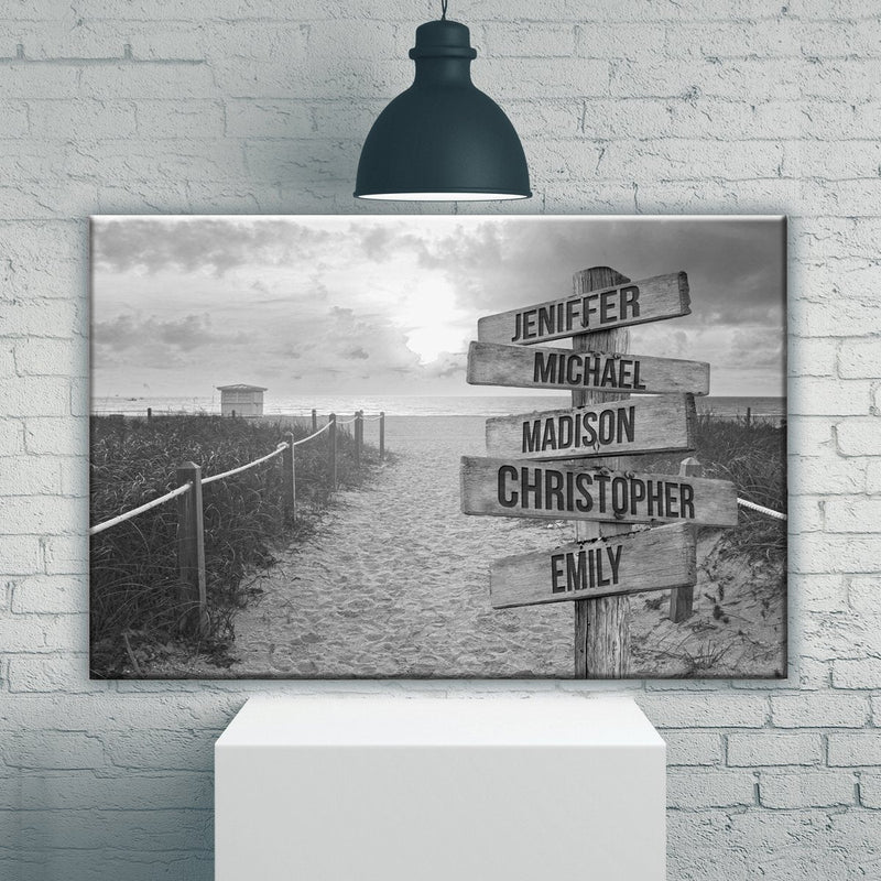 Miami Beach Sunset Multi-Names Premium Canvas