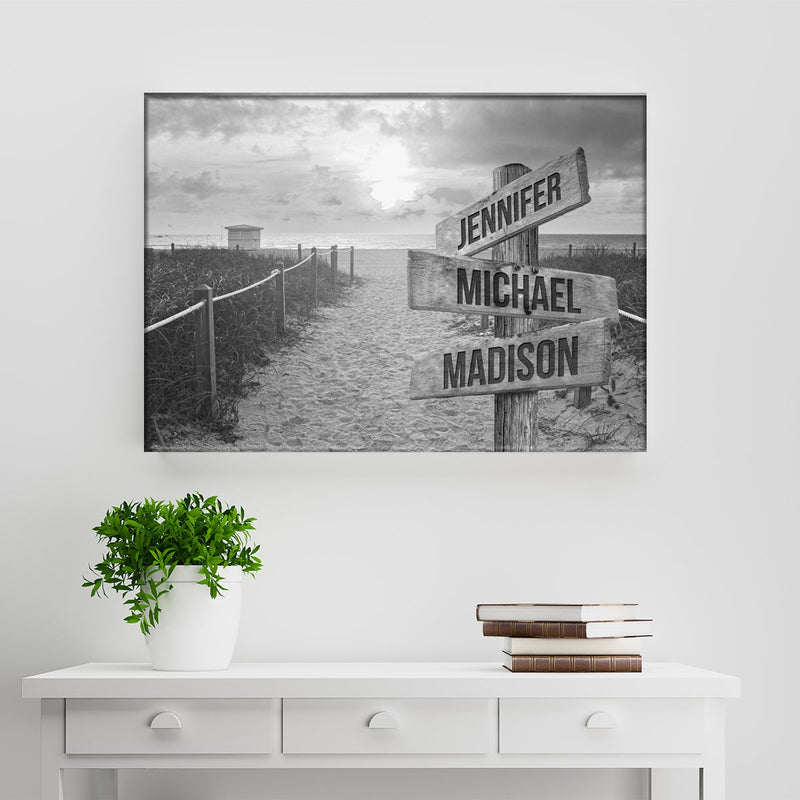 Miami Beach Sunset Multi-Names Premium Canvas