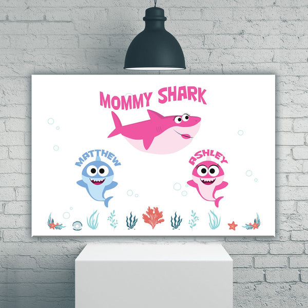 Mommy Shark Names Premium Canvas