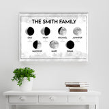 Moon Phase Multi-Names Premium Canvas