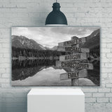 Mountain Lake Multi-Names Premium Canvas