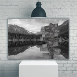 Mountain Lake Multi-Names Premium Canvas