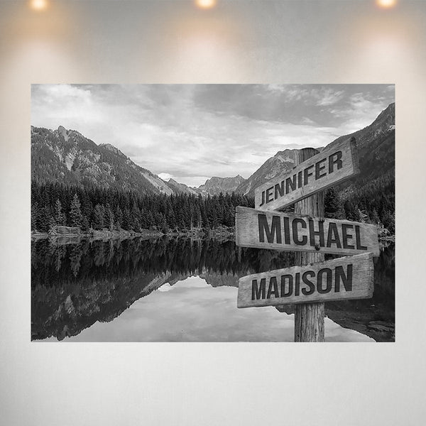 Mountain Lake Multi-Names Poster