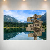 Mountain Lake Color Multi-Names Poster