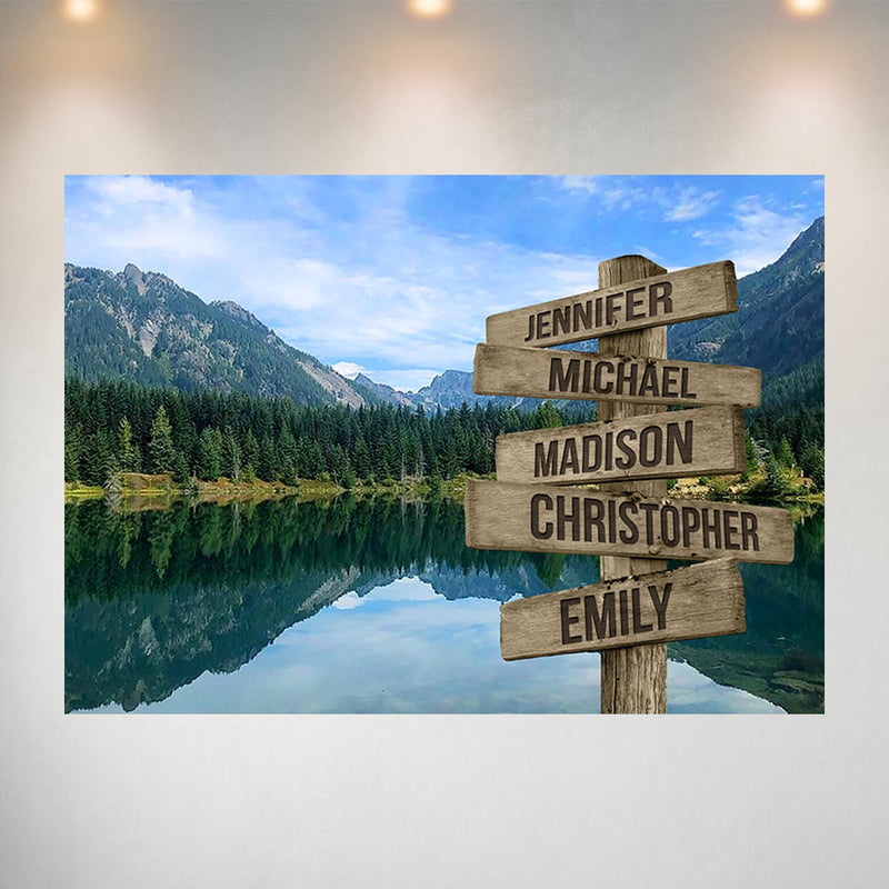 Mountain Lake Color Multi-Names Poster