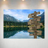 Mountain Lake Color Multi-Names Poster