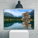 Mountain Lake Color Multi-Names Premium Canvas