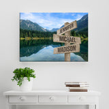 Mountain Lake Color Multi-Names Premium Canvas