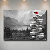 Mountain Range Christmas Multi-Names Premium Canvas