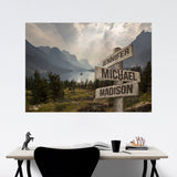 Mountain Range Color Multi-Names Poster