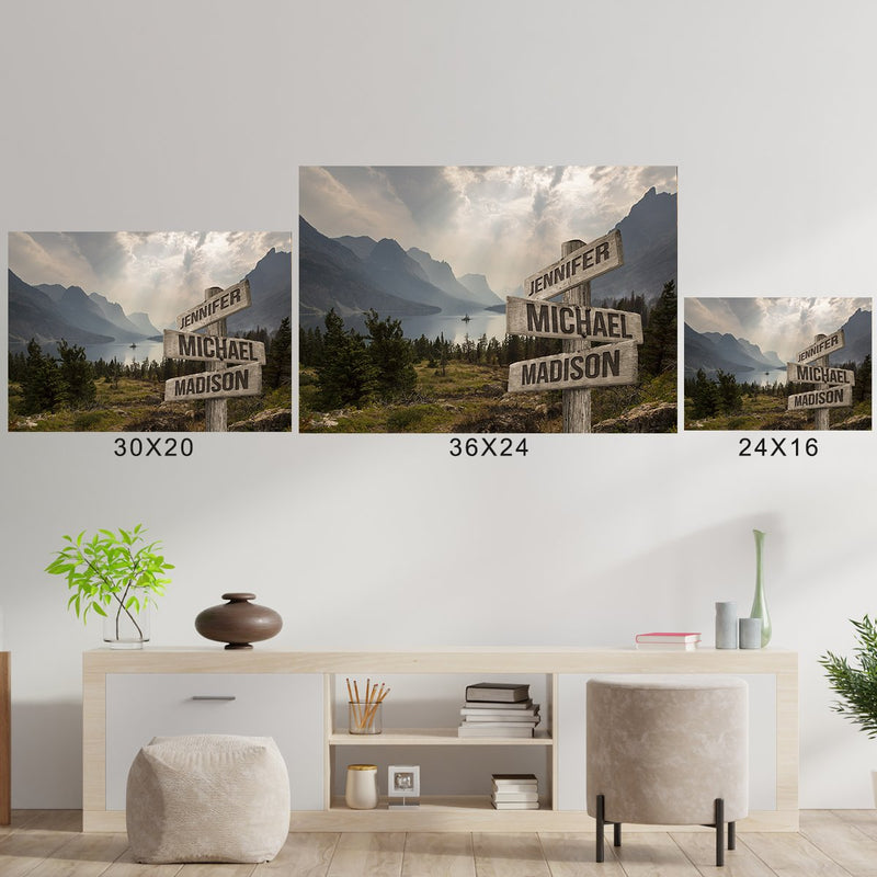 Mountain Range Color Multi-Names Poster