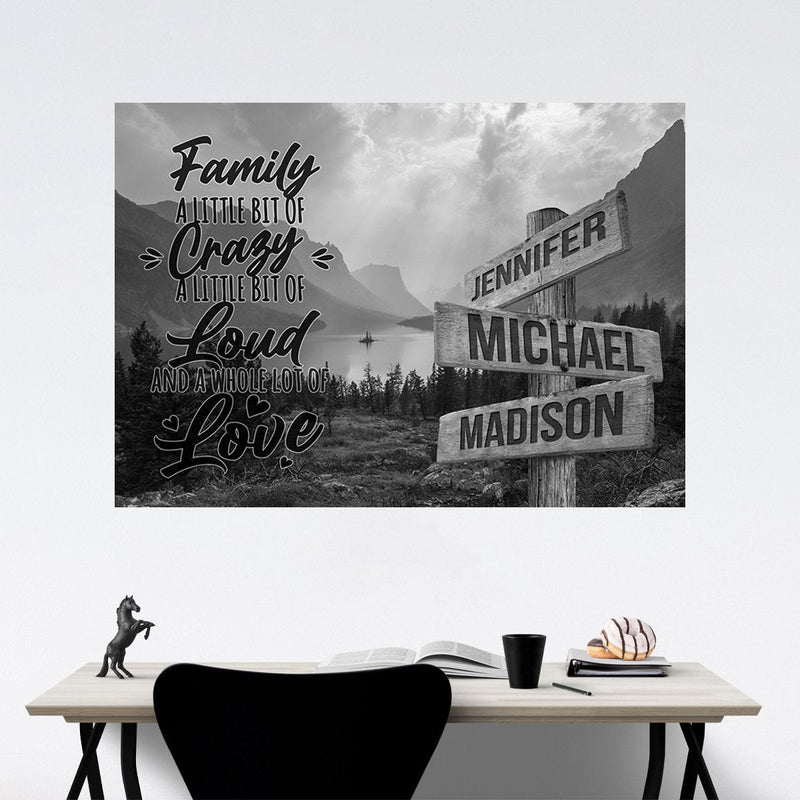 Mountain Range with Saying 2 Multi-Names Poster