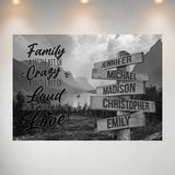 Mountain Range with Saying 2 Multi-Names Poster