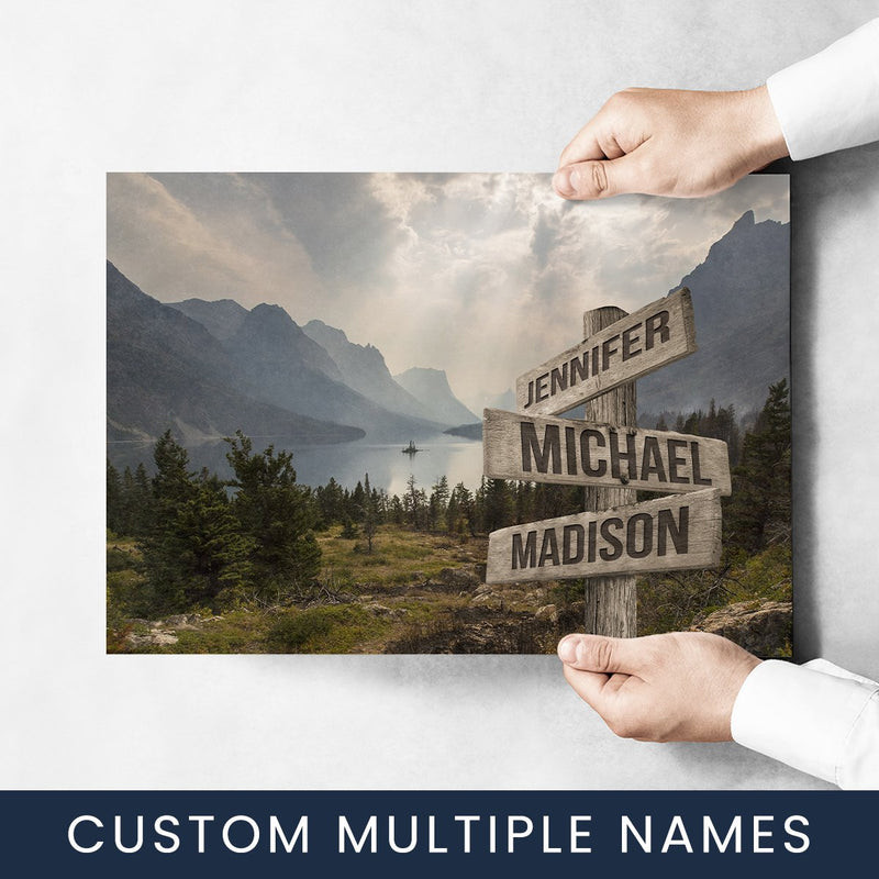 Mountain Range Color Multi-Names Poster