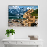 Mountains Color Multi-Names Premium Canvas