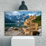 Mountains Color Multi-Names Premium Canvas