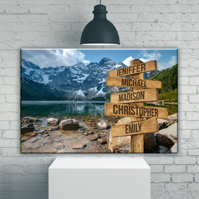 Mountains Color Multi-Names Premium Canvas