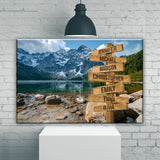 Mountains Color Multi-Names Premium Canvas