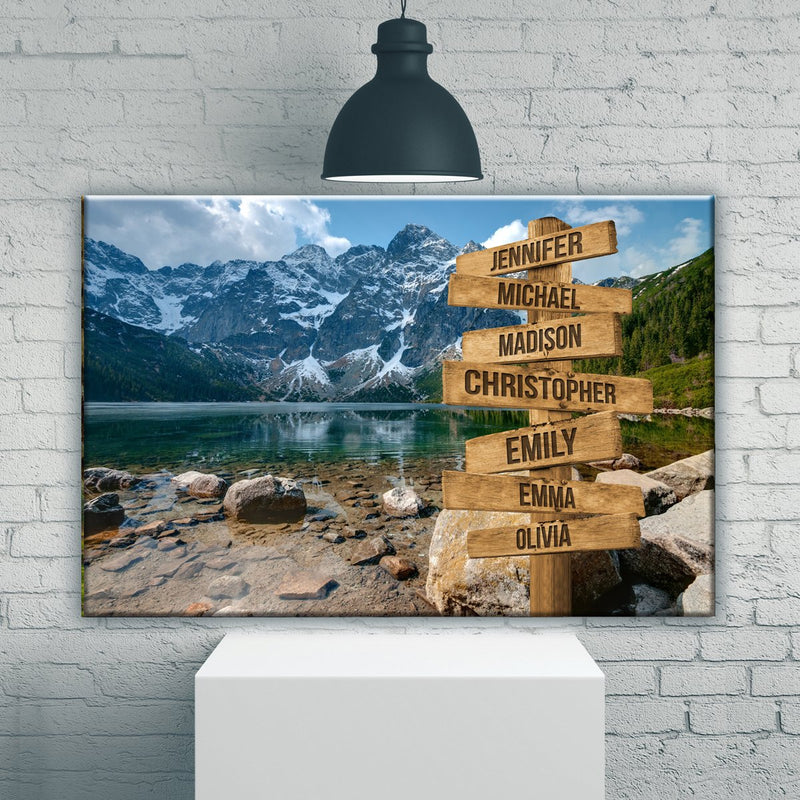 Mountains Color Multi-Names Premium Canvas