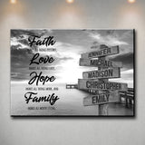 Ocean Dock Faith Multi-Names Premium Canvas