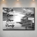 Ocean Dock Faith Multi-Names Premium Canvas