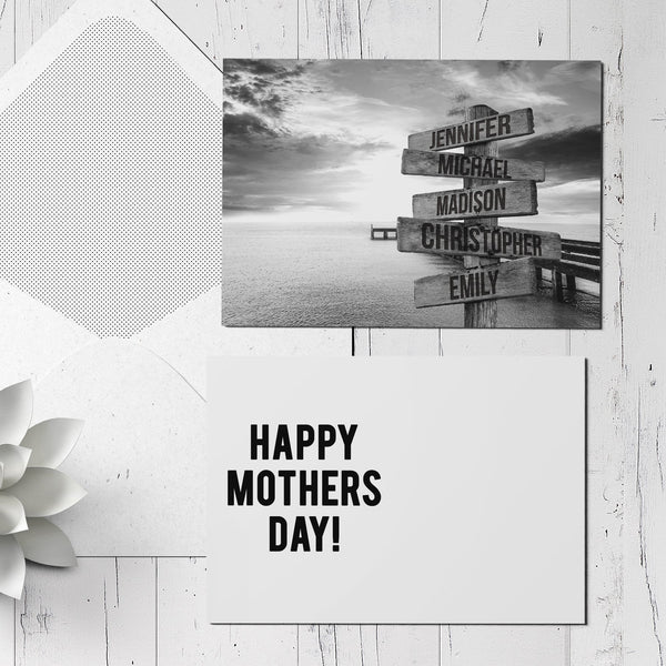 Ocean Dock Multi Sign 5x7 Card Print - Mothers Day