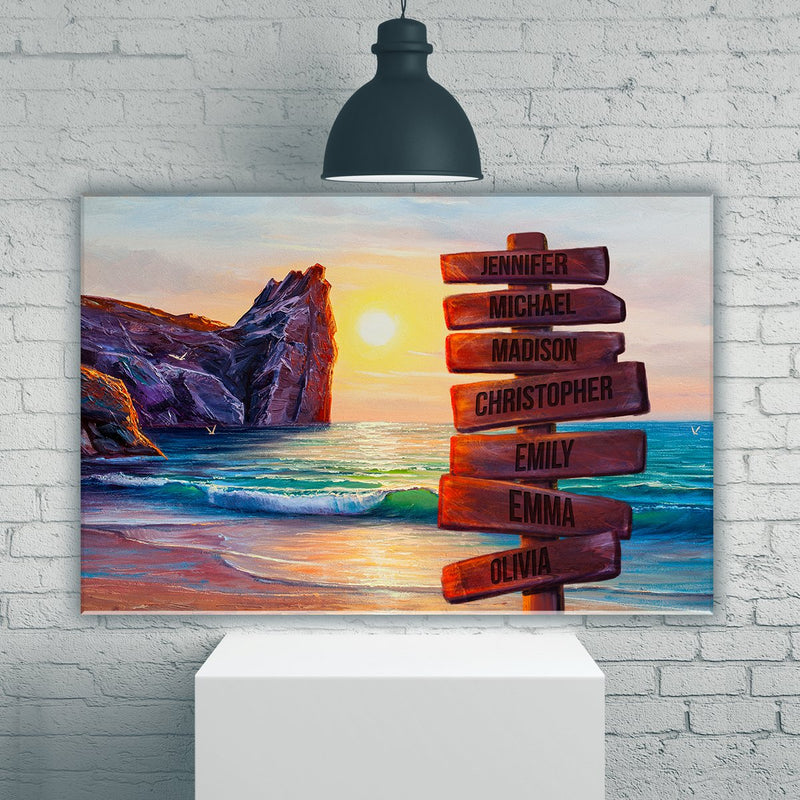 Beach Oil Painting Color Multi-Names Premium Canvas 2