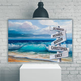 Beach Oil Painting Color Multi-Names Premium Canvas