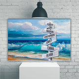 Beach Oil Painting Color Multi-Names Premium Canvas