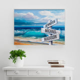 Beach Oil Painting Color Multi-Names Premium Canvas