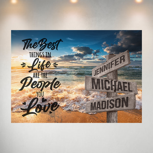 Ocean Sunset Color with Saying 3 Multi-Names Poster