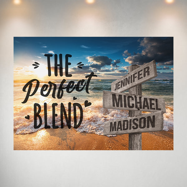 Ocean Sunset Color with Saying 4 Multi-Names Poster