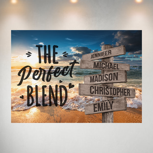 Ocean Sunset Color with Saying 4 Multi-Names Poster