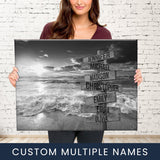 Ocean Sunset Multi-Names Premium Canvas