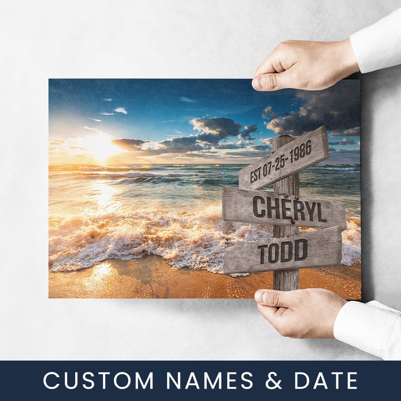 Ocean Sunset Color Names Poster